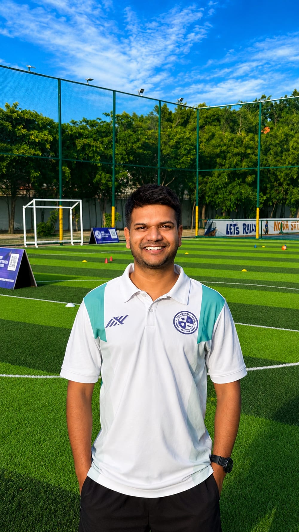 Irfan Siddiqui, AFC B Licence coach and Founder of The Football School Noida, best football academy for kids in Noida